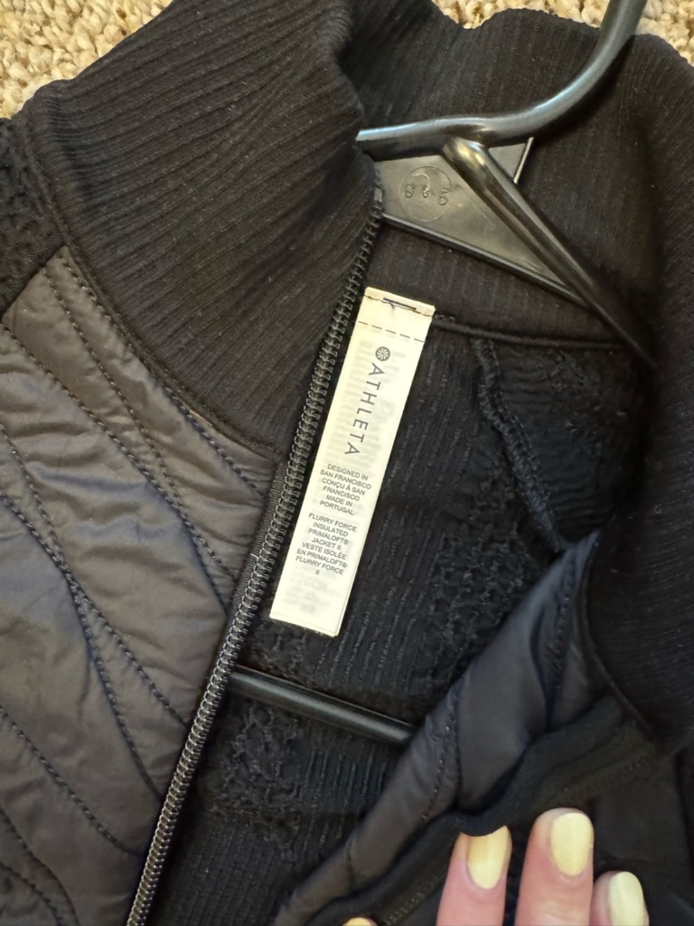 Athleta Black Quilted Hybrid Puffer Jacket - Picture 2 of 4